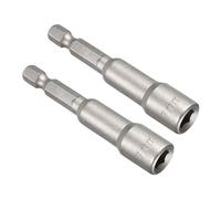 CoCud Punta per Dadi a Bussola, Attacco Esagonale 1/4" Presa 7mm Lunghezza 65mm, Acciaio al Cromo-Vanadio Cambio Rapido Magnetica - (Applicazioni: per Lavori Fai-Da-Te), 2pz