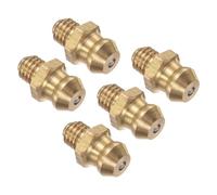 CoCud Raccordo Dritto Ottone Ingrassaggio | Metrico M5x0.8mm | Nipplo Ingrassaggio Idraulico - (Applicazioni: Sostituire Raccordi Mancanti o Rotti), 5Pz