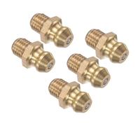 CoCud Raccordo Dritto Ottone Ingrassaggio | Metrico M6x0.75mm | Nipplo Ingrassaggio Idraulico - (Applicazioni: Sostituire Raccordi Mancanti o Rotti), 5Pz