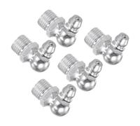 CoCud Raccordo Gomito Ferro Nichelato 90 Gradi | Filettatura G1/8, Larghezza 10mm | Nipplo Ingrassaggio Idraulico - (Applicazioni: Sostituire Raccordi Mancanti o Rotti), 5Pz