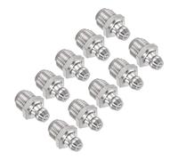 CoCud Raccordo Ingrassaggio Dritto Ferro Nichelato, | Filettatura G1/8 Larghezza 11mm | Nipplo Ingrassaggio Idraulico - (Applicazioni: Sostituire Raccordi Mancanti o Rotti), 10Pz