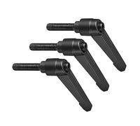 CoCud Serraggio Leva Maniglie, M8 x 32mm Maschio Filo, Regolabile Rapido Rilascio Bloccaggio Rotante Bulloni Manopole Nero per Tornito Macchinari, 3-Pezzi