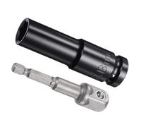 CoCud Set Bussole Percussione, Bussole 13mm Lunghezza 3" Azionamento 1/2", CR-V 6-Punti Set Accessori Prese Azionamento con 1/6" Adattatore Presa per Trapano Avvitatore Batteria