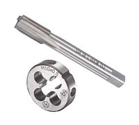 CoCud Set Rubinetti e Matrici, M10 x 0.5 Filettatura, Metrica Alta Velocità Acciaio Macchina Vite Rubinetto & Rotonda Matrice Utensile Kit - (per Riparazione), 1 set