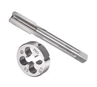CoCud Set Rubinetti e Matrici, M10 x 0.75 Filettatura, Metrica Alta Velocità Acciaio Macchina Vite Rubinetto & Kit Utensili per Stampi Tondi - (per Riparazione), 1 set