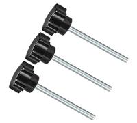 CoCud Stella Serraggio Manopole, M6 x 70mm Maschio Filo 30mm Testa, Pollice Plastica Vite Impugnatura Mano Manopole Filettato Bulloni Nero Tornito Macchinari, 3-Pezzi
