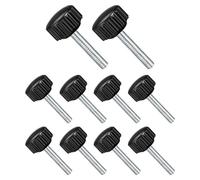 CoCud Viti a Testa Zigrinata, Filettatura M4 Lunghezza Filettatura 25mm Testa Rotonda 16mm, Viti di Serraggio Manopole in Plastica - (Applicazioni: per Macchine Seghetto), 10 Pezzi