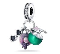 Cocunut - Ciondolo a forma di cappello da cocktail con scritta "Love You", a forma di cuore, in argento Sterling 925, compatibile con braccialetti Pandora