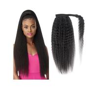 Coda Capelli 10-26 pollici Kinky Straight Coda di cavallo Estensione Avvolgere la coda di cavallo Clip in parrucchino Yaki Dritto Pasta magica Coda di cavallo for capelli umani vergini for le donne Es