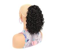 Coda Capelli 10 Inch Short Ponytail Hair Extension Deep Wavy Curly Drawstring Ponytail Hairpieces Heat Resistant Synthetic Curly Ponytail Extension for Women Estensioni coda di cavallo (Color : 1B)
