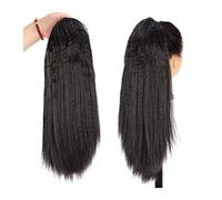 Coda Capelli 20 pollici naturale nero vino rosso crespo dritto coda di cavallo chignon posticci sintetico Yaki dritto coulisse estensione coda di cavallo afro for le donne Estensioni coda di cavallo(C