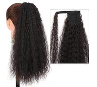 Coda Capelli 22 "lungo Kinky Culry Coda di cavallo Estensione Pasta Magica Termoresistente Culry Sintetico Wrap Around Coda di Cavallo Parrucchino for Le Donne Estensioni coda di cavallo (Color : 001