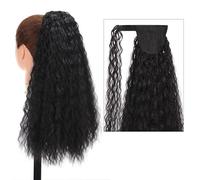 Coda Capelli 22 "lungo Kinky Culry Coda di cavallo Estensione Pasta Magica Termoresistente Culry Sintetico Wrap Around Coda di Cavallo Parrucchino for Le Donne Estensioni coda di cavallo (Color : 001