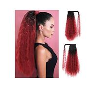 Coda Capelli 22 "lungo Kinky Culry Coda di cavallo Estensione Pasta Magica Termoresistente Culry Sintetico Wrap Around Coda di Cavallo Parrucchino for Le Donne Estensioni coda di cavallo (Color : 001