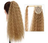 Coda Capelli 22 "lungo Kinky Culry Coda di cavallo Estensione Pasta Magica Termoresistente Culry Sintetico Wrap Around Coda di Cavallo Parrucchino for Le Donne Estensioni coda di cavallo (Color : 001
