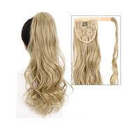 Coda Capelli 22 "onda lunga coda di cavallo estensione pasta magica resistente al calore naturale ondulato sintetico avvolgente coda di cavallo parrucchino for le donne Estensioni coda di cavallo (Co