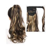 Coda Capelli 22 "onda lunga coda di cavallo estensione pasta magica resistente al calore naturale ondulato sintetico avvolgente coda di cavallo parrucchino for le donne Estensioni coda di cavallo (Co