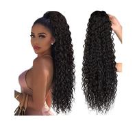 Coda Capelli 32 pollici onda d'acqua afro coda di cavallo donne parrucchino false estensioni della coda di cavallo ricci clip in parrucca sintetica con coulisse coda di cavallo lunga Estensioni coda d