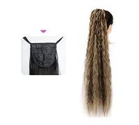 Coda Capelli 35/55/80 cm Ricci Coulisse Coda di Cavallo Resistente Al Calore Sintetico Lungo Corn Onda Coda di Cavallo Estensione Coulisse Ricci Ondulati Coda di Cavallo Posticci for Le Donne Estensio