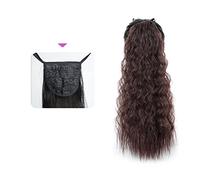 Coda Capelli 35/55/80 cm Ricci Coulisse Coda di Cavallo Resistente Al Calore Sintetico Lungo Corn Onda Coda di Cavallo Estensione Coulisse Ricci Ondulati Coda di Cavallo Posticci for Le Donne Estensio