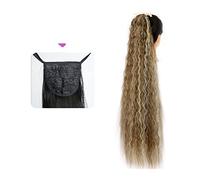 Coda Capelli 35/55/80 cm Ricci Coulisse Coda di Cavallo Resistente Al Calore Sintetico Lungo Corn Onda Coda di Cavallo Estensione Coulisse Ricci Ondulati Coda di Cavallo Posticci for Le Donne Estensio