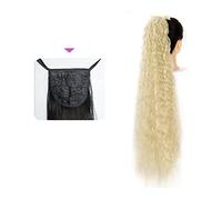 Coda Capelli 35/55/80cm Sintetico Lungo Mais Onda Coda di Cavallo Estensione Coulisse Ricci Coda di Cavallo Ondulata Posticci for Donne Ricci Coulisse Coda di Cavallo Resistente Al Calore Estensioni c