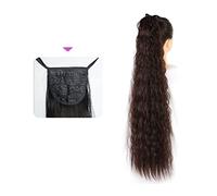 Coda Capelli 35/55/80cm Sintetico Lungo Mais Onda Coda di Cavallo Estensione Coulisse Ricci Coda di Cavallo Ondulata Posticci for Donne Ricci Coulisse Coda di Cavallo Resistente Al Calore Estensioni c
