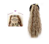 Coda Capelli 35/55/80cm Sintetico Lungo Mais Onda Coda di Cavallo Estensione Coulisse Ricci Coda di Cavallo Ondulata Posticci for Donne Ricci Coulisse Coda di Cavallo Resistente Al Calore Estensioni c