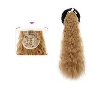 Coda Capelli 35/55/80cm Sintetico Lungo Mais Onda Coda di Cavallo Estensione Coulisse Ricci Coda di Cavallo Ondulata Posticci for Donne Ricci Coulisse Coda di Cavallo Resistente Al Calore Estensioni c