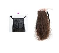 Coda Capelli 35/55/80cm Sintetico Lungo Mais Onda Coda di Cavallo Estensione Coulisse Ricci Coda di Cavallo Ondulata Posticci for Donne Ricci Coulisse Coda di Cavallo Resistente Al Calore Estensioni c