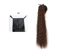 Coda Capelli 35/55/80cm Sintetico Lungo Mais Onda Coda di Cavallo Estensione Coulisse Ricci Coda di Cavallo Ondulata Posticci for Donne Ricci Coulisse Coda di Cavallo Resistente Al Calore Estensioni c