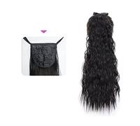 Coda Capelli 35/55/80cm Sintetico Lungo Mais Onda Coda di Cavallo Estensione Coulisse Ricci Coda di Cavallo Ondulata Posticci for Donne Ricci Coulisse Coda di Cavallo Resistente Al Calore Estensioni c