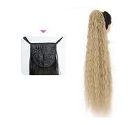 Coda Capelli 35/55/80cm Sintetico Lungo Mais Onda Coda di Cavallo Estensione Coulisse Ricci Coda di Cavallo Ondulata Posticci for Donne Ricci Coulisse Coda di Cavallo Resistente Al Calore Estensioni c