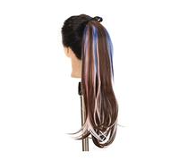 Coda Capelli 45/55 cm di colore misto coda di cavallo parrucchino morbido lungo rettilineo moda coda di cavallo sintetica estensioni clip in coda di cavallo dritta for le donne ragazze Estensioni coda