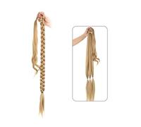 Coda Capelli 80 cm dritto avvolgere le estensioni dei capelli coda di cavallo morbido pezzo di capelli sintetici for le donne usura quotidiana lunga coda di cavallo intrecciata estensione con elastico