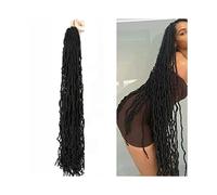Coda Capelli Capelli all'uncinetto da 36 pollici con posizioni finte 21 ciocche/pacco Capelli sintetici morbidi 1B# Trecce lunghe pre-twsied all'uncinetto Trecce ricce ondulate Intrecciatura dei capel