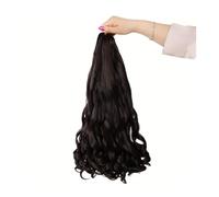 Coda Capelli Capelli Intrecciati Ricci Francesi 22 Pollici Trecce Rimbalzanti Pre Allungate Capelli Sciolti Ondulati Leggeri Trecce Sintetiche Estensioni Dei Capelli for Donne Nere Estensioni coda di