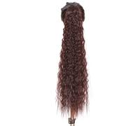 Coda Capelli Clip di estensione for capelli ondulati lunghi a coda di cavallo sintetica da donna in coda di cavallo che avvolge la fibra resistente al calore bionda nera Estensioni coda di cavallo(Col