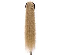 Coda Capelli Clip di estensione for capelli ondulati lunghi a coda di cavallo sintetica da donna in coda di cavallo che avvolge la fibra resistente al calore bionda nera Estensioni coda di cavallo(Col