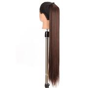 Coda Capelli Clip di estensione for capelli ondulati lunghi a coda di cavallo sintetica da donna in coda di cavallo che avvolge la fibra resistente al calore bionda nera Estensioni coda di cavallo(Col