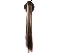 Coda Capelli Clip di estensione for capelli ondulati lunghi a coda di cavallo sintetica da donna in coda di cavallo che avvolge la fibra resistente al calore bionda nera Estensioni coda di cavallo(Col