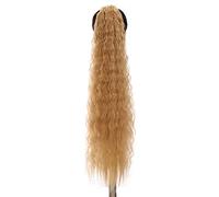Coda Capelli Clip di estensione for capelli ondulati lunghi a coda di cavallo sintetica da donna in coda di cavallo che avvolge la fibra resistente al calore bionda nera Estensioni coda di cavallo(Col