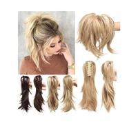 Coda Capelli Clip for artiglio Estensioni dei capelli coda di cavallo Metalli flessibili sintetici Pezzo di capelli for chignon disordinato Estensioni della coda di cavallo ricci ondulati da 12 pollic