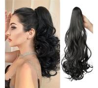 Coda Capelli Clip sintetica for artiglio a coda di cavallo riccia lunga sintetica nell'estensione dei capelli a coda di cavallo for donne Stile quotidiano senza sforzo da 20 pollici Estensioni coda di