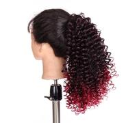 Coda Capelli Coda di cavallo a soffio da 12 pollici Parrucchino sintetico soffice for le donne nere Uso quotidiano Estensione della coda di cavallo con coulisse riccia corta afro crespa Estensioni cod