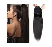 Coda Capelli Coda di cavallo dritta Estensione dei capelli umani Clip con coulisse Estensione della coda di cavallo Colore naturale Capelli remy brasiliani Coda di cavallo dritta Posticci for le donne