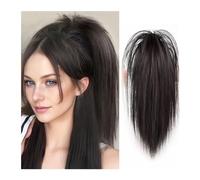Coda Capelli Coda di cavallo Estensione dei capelli Corta coda di cavallo soffice e disordinata Parrucchino for le donne Coda naturale con clip ad artiglio Clip ad artiglio sintetico dritto Estensioni