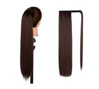 Coda Capelli Coda di cavallo sintetica lunga dritta avvolgente clip nelle estensioni dei capelli coda di cavallo 22 pollici naturale morbido sintetico coda di cavallo parrucchino for le donne Estensio