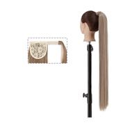 Coda Capelli Estensione coda di cavallo lunga dritta 22/34 pollici Code di cavallo naturali resistenti al calore Clip avvolgente in posticci sintetici for coda di cavallo for donne e ragazze Estension