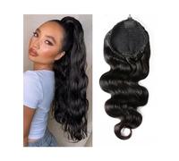 Coda Capelli Estensioni dei capelli umani con coulisse e coda di cavallo dell'onda del corpo, clip for capelli brasiliani di Remy da 12-26 pollici, pezzi di coda di cavallo ondulata for le donne Esten